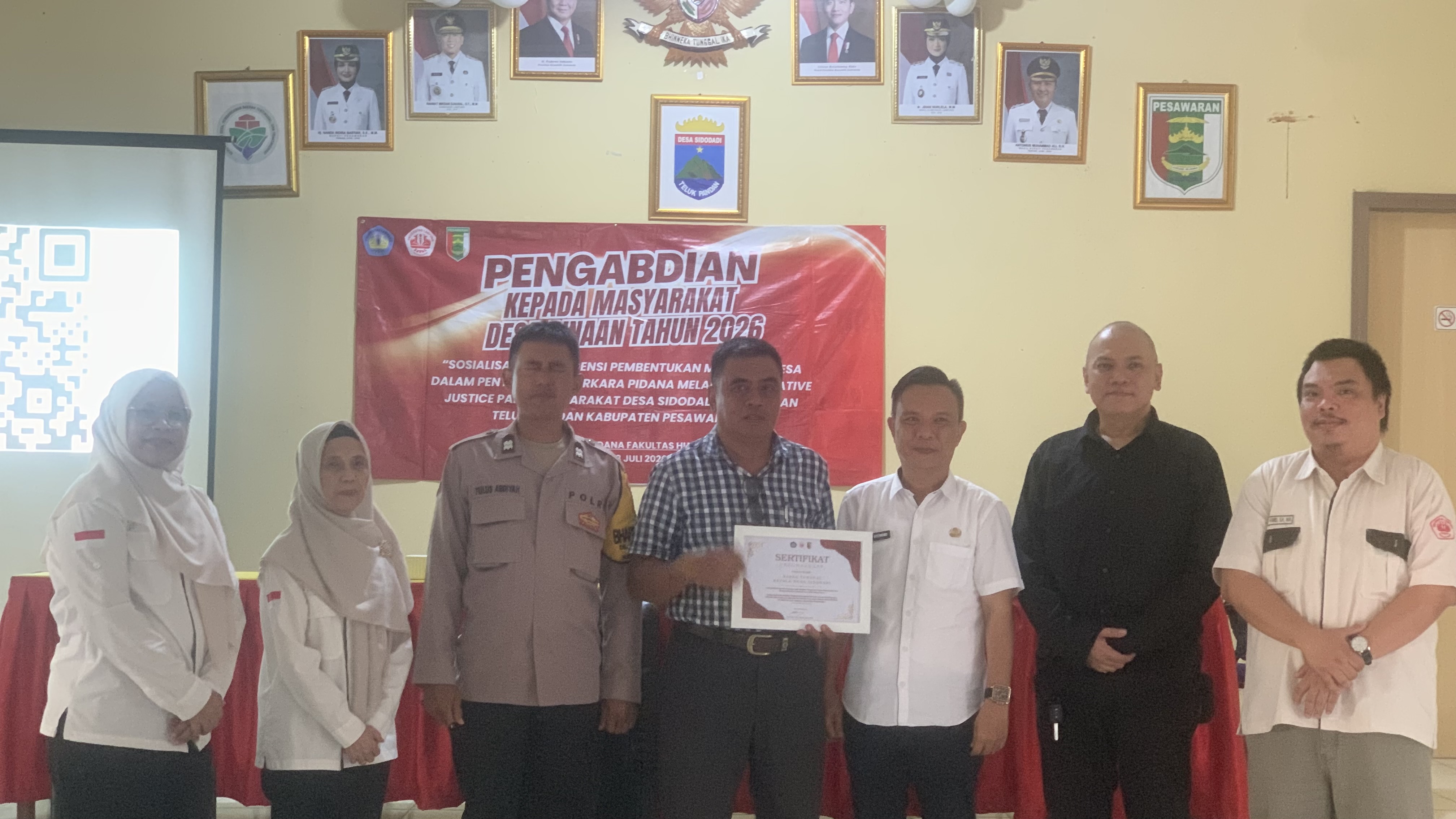 Berita Kegiatan Pengabdian kepada Masyarakat Desa Binaan Tahun 2026 Desa Sidodadi Gelar Sosialisasi Pembentukan Mediator Desa Bersama Fakultas Hukum Universitas Lampung